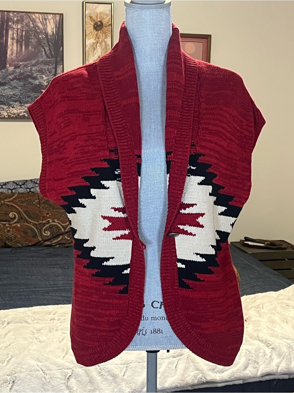 Vintage Chaps Ralph Lauren Sweater Vest Relaxed Fit Southwest Western NWT